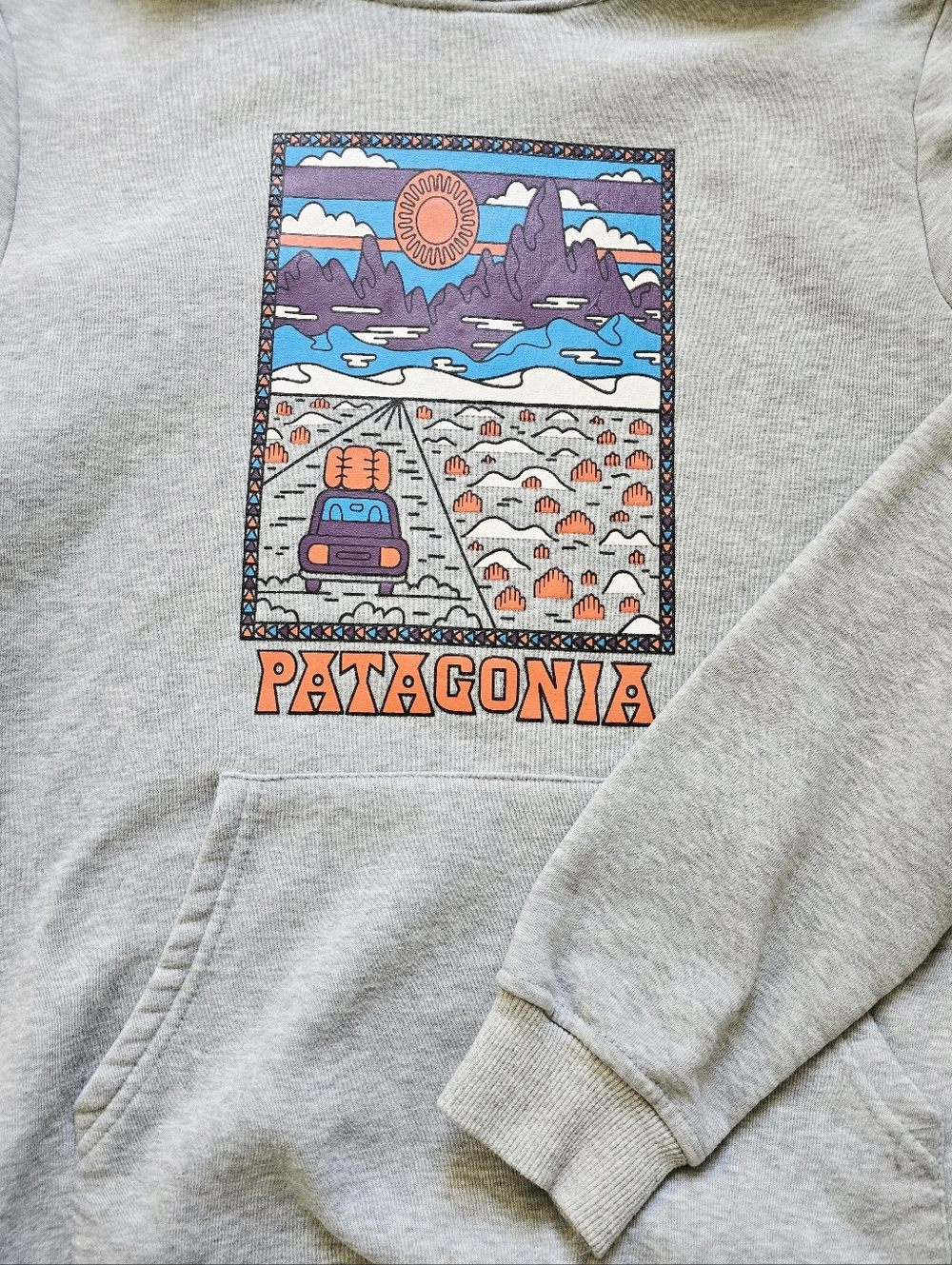 Patagonia Summit Road Uprisal Hoodie Men's Medium Outdoor Mountain Print - Picture 5 of 6